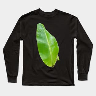 One green banana leaf cut out. Long Sleeve T-Shirt